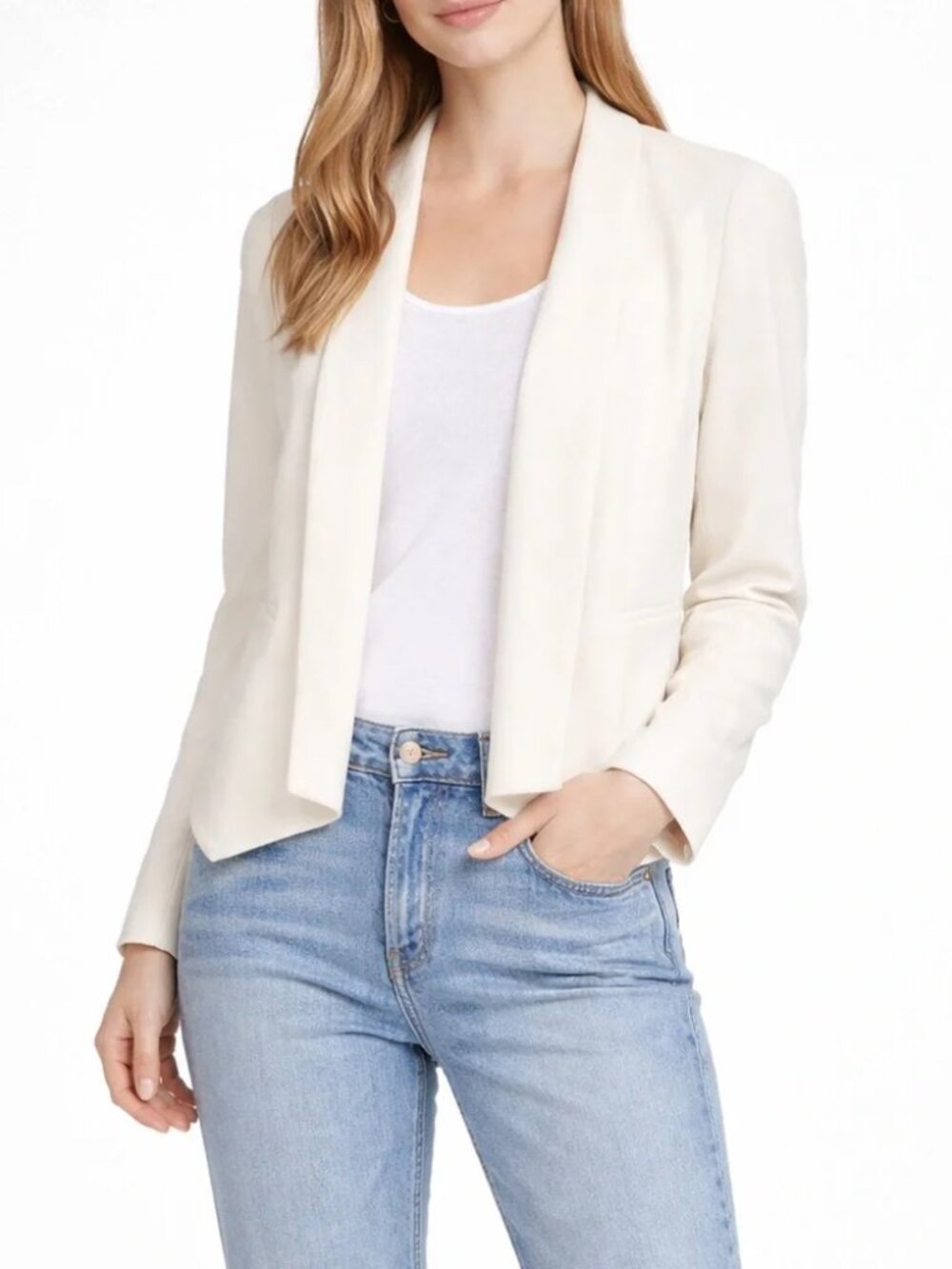 ARITZIA Babaton Dominik Cream Open Front Blazer EUC